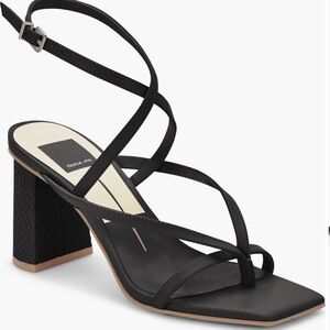 Dolce Vita Paroo Block Heel Ankle Strap Square Toe Heels Black Size 9.5